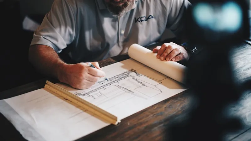 Professional construction team working on project